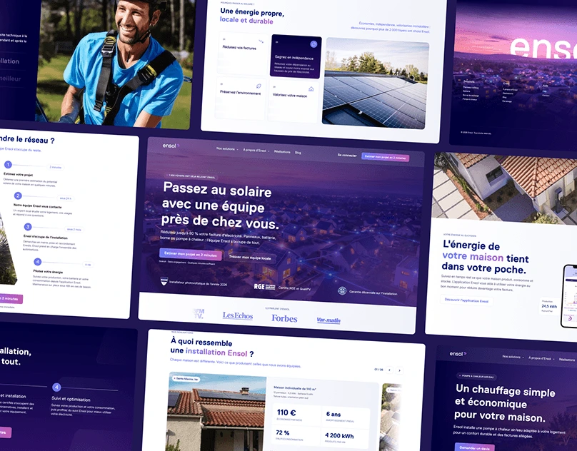 Ensol — Refonte du site énergie solaire, UX/UI design