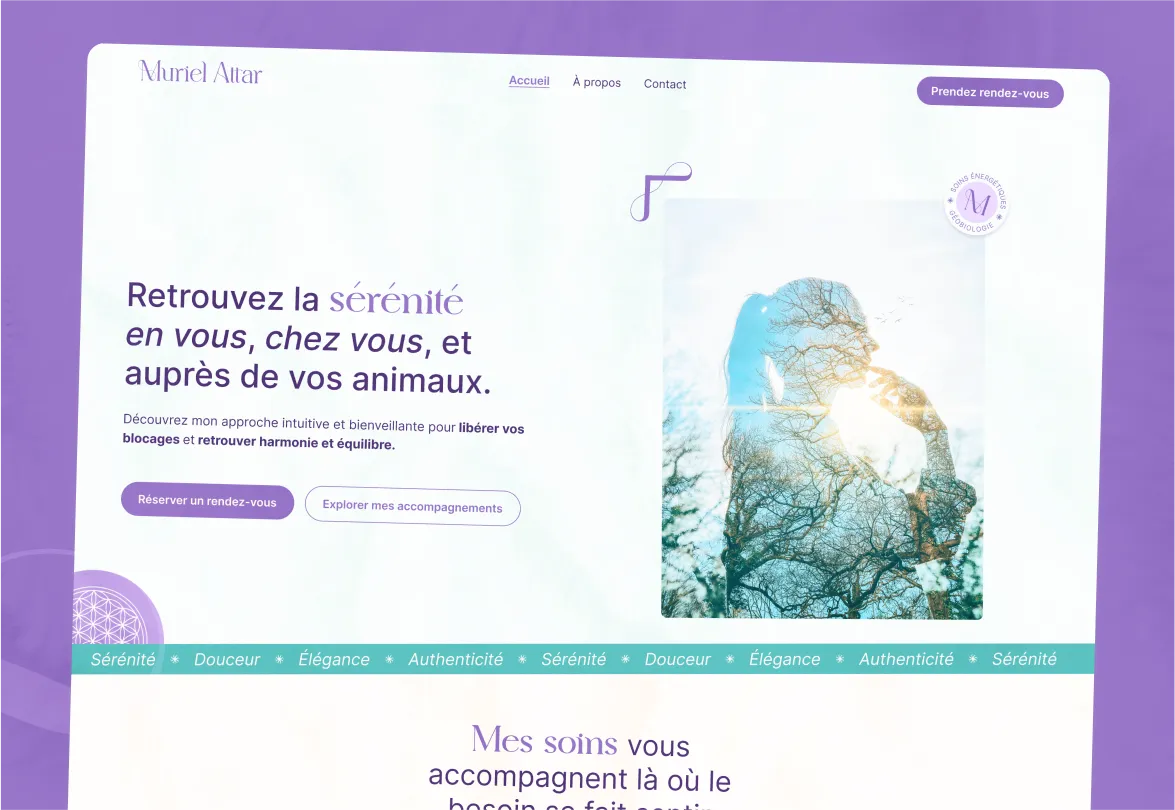 Vignette de présentation du projet de création du site de Muriel ATTAR - Energéticienne