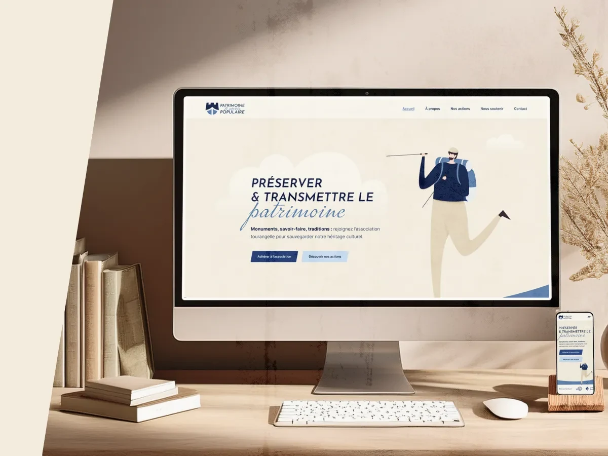 Vignette de présentation du projet de création du site web d'une association culturelle tourangelle - Patrimoine et Savoir Populaire