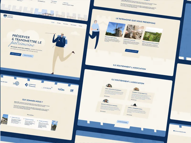 Vignette de présentation du projet de création du site web d'une association culturelle tourangelle - Patrimoine et Savoir Populaire
